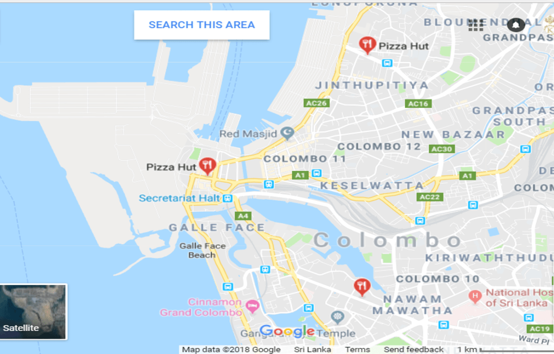 Pizza Hut Google Map